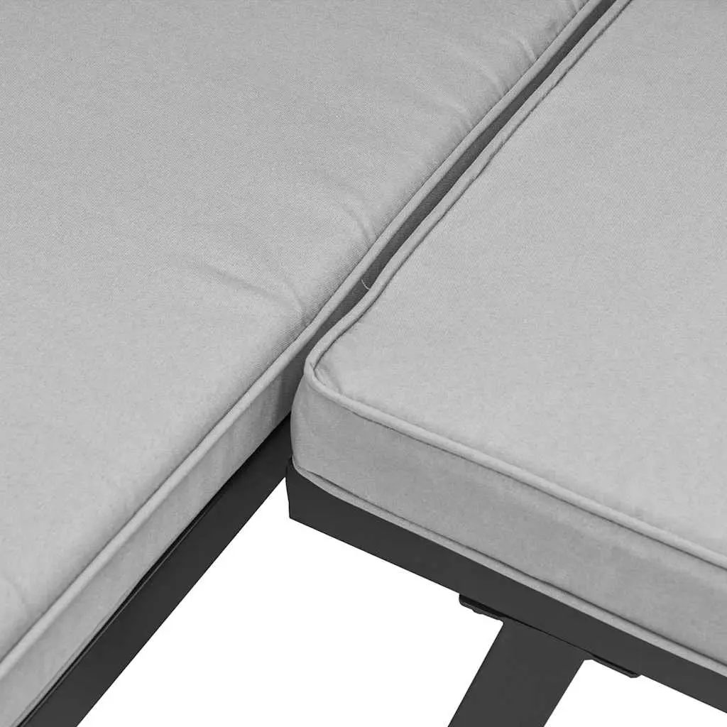 Garden Bench Set Outdoor Use 3 Piece with Cushions Black