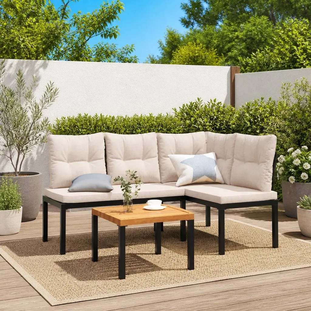 3-Piece Garden Bench Set