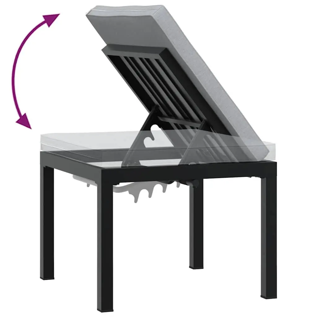 Garden Bench Set Outdoor Use 4 Pieces Black