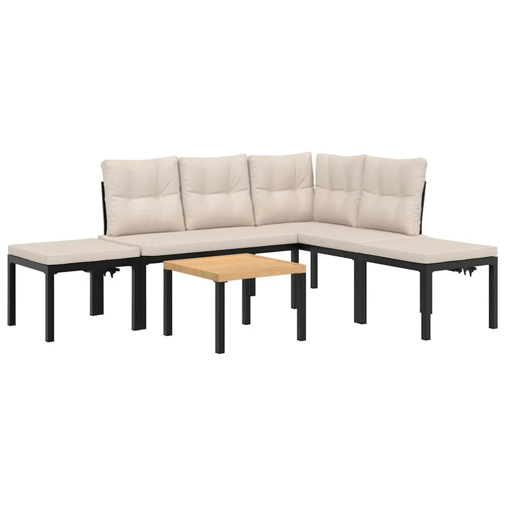 Garden Sofa Set 5 Piece Outdoor Lounge Patio Furniture Taupe