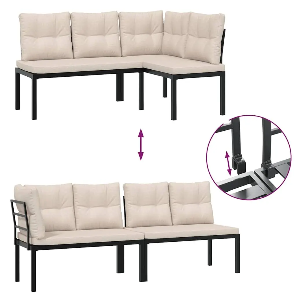 Garden Sofa Set 5 Piece Outdoor Lounge Patio Furniture Taupe