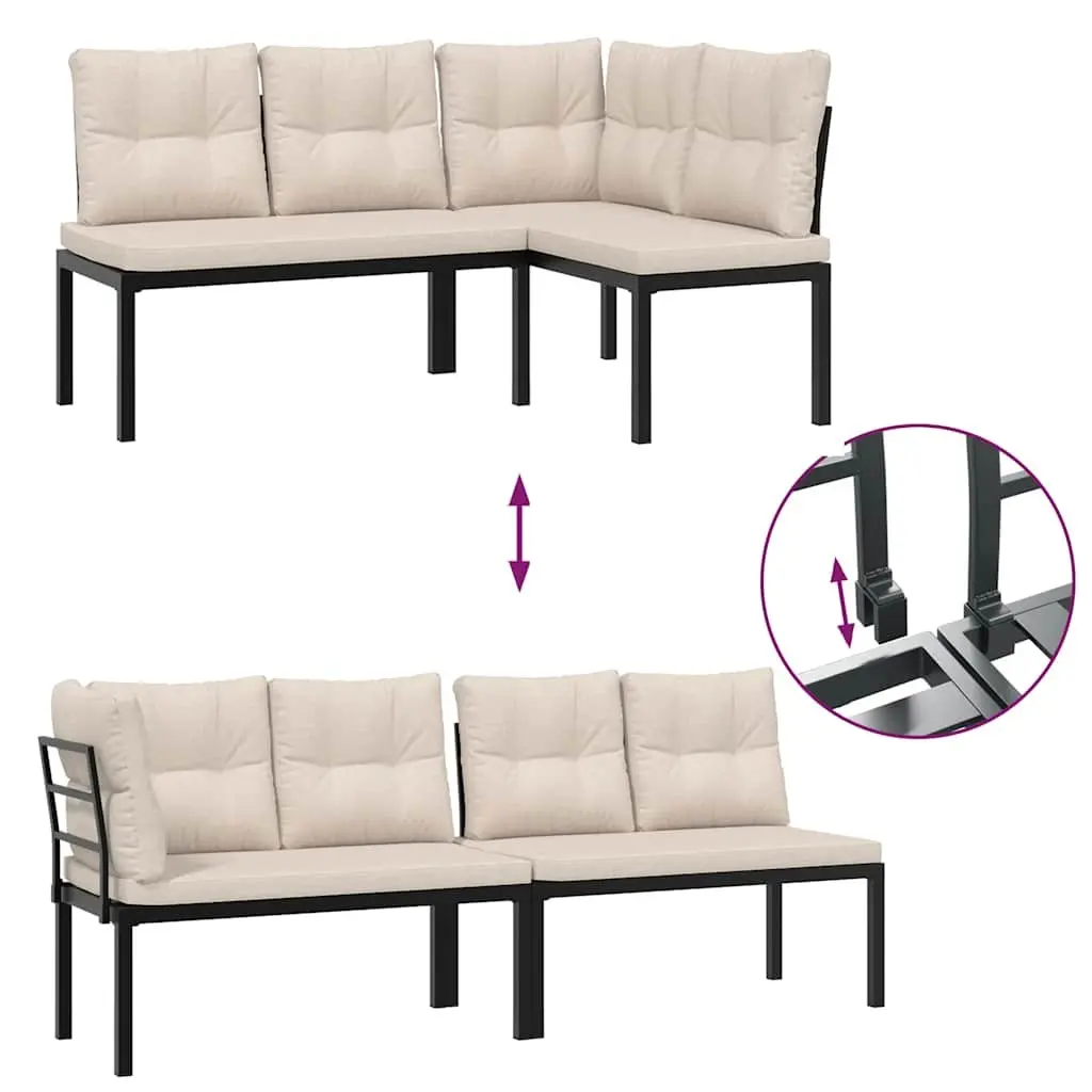 Garden Sofa Set Outdoor Furniture 4 Piece Modular Taupe