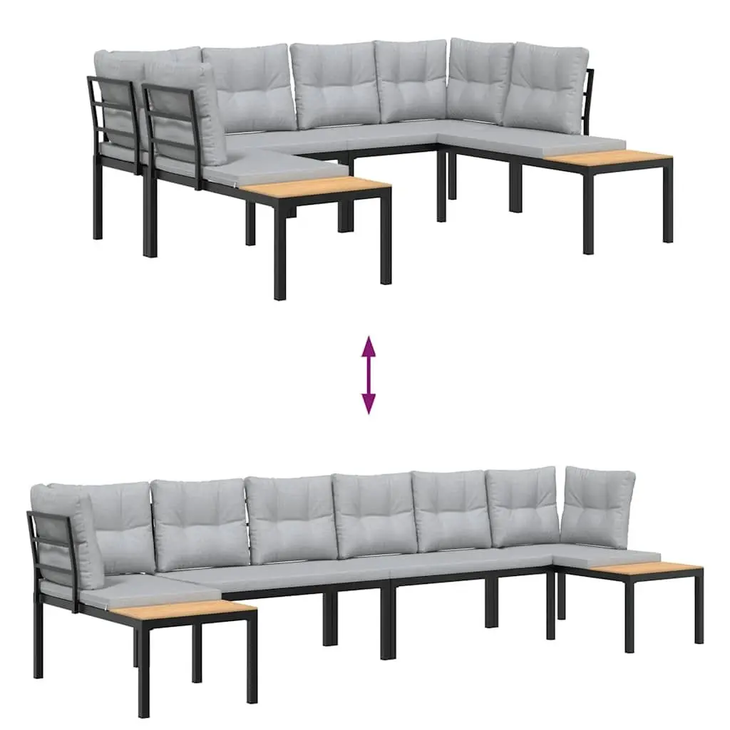 Garden Sofa Set Outdoor Furniture 4 Piece Patio Seating with Cushions and Side Table