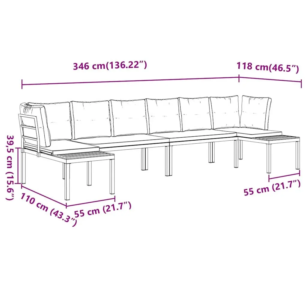 Garden Sofa Set Outdoor Furniture 4 Piece Patio Seating with Cushions and Side Table