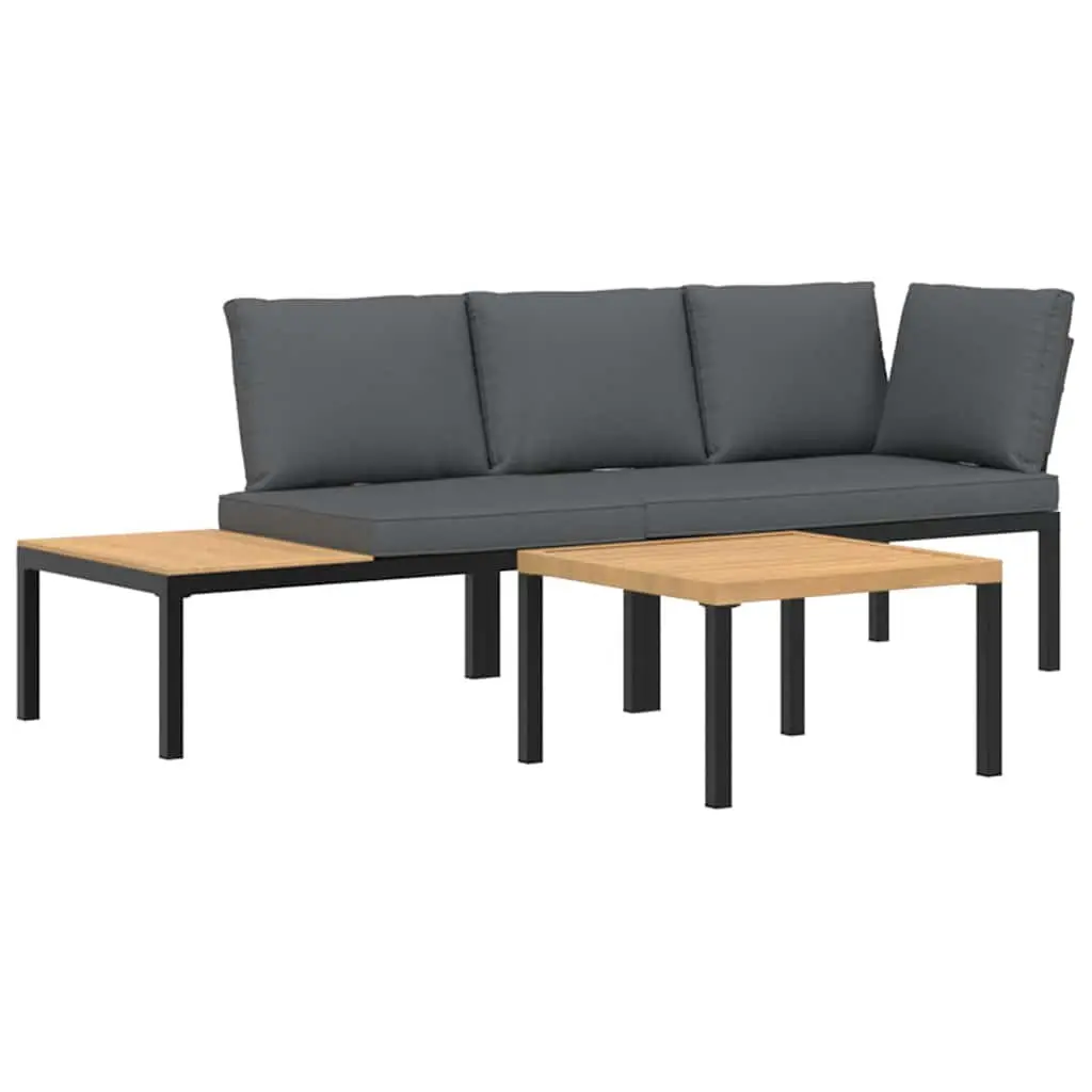 3 Piece Garden Sofa Set with Cushions