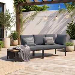 2-Piece Modular Garden Sofa Set with Cushions