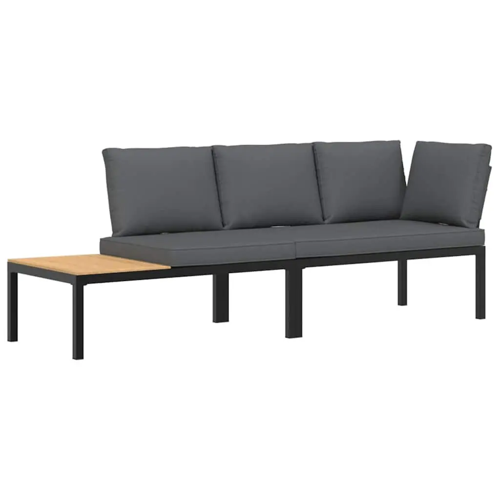 Garden Sofa Set 2 Piece Outdoor Furniture Patio Seating Black