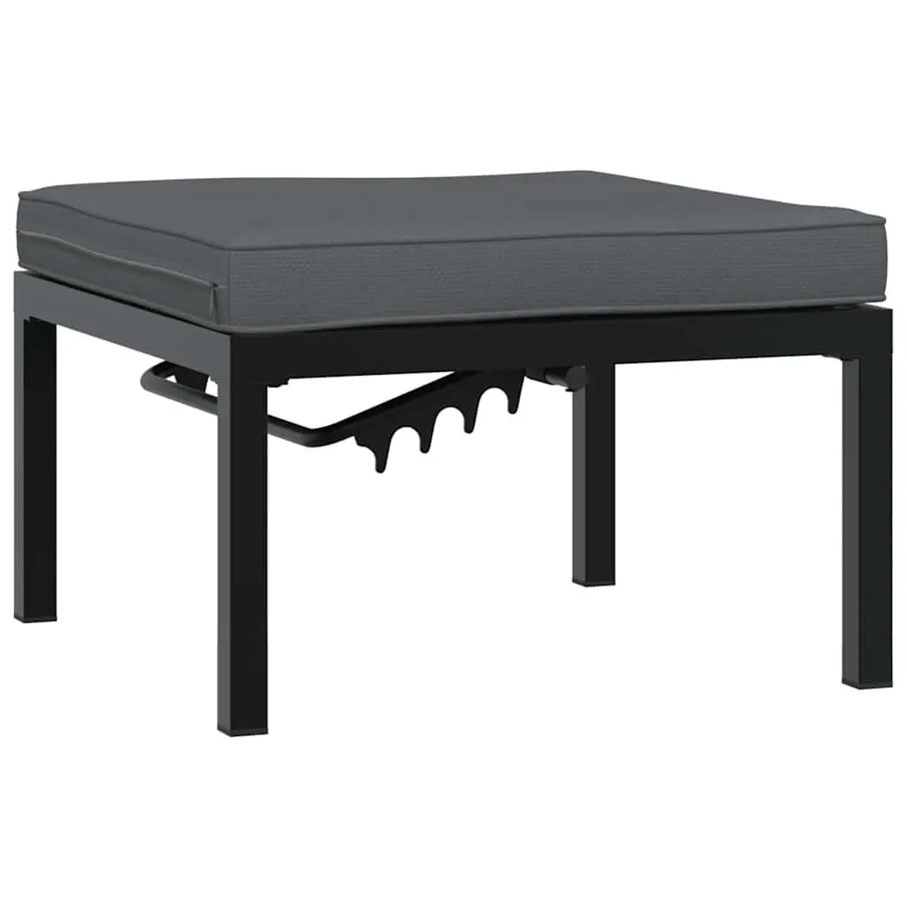 4 Piece Outdoor Garden Sofa Set for Patio Black Aluminium