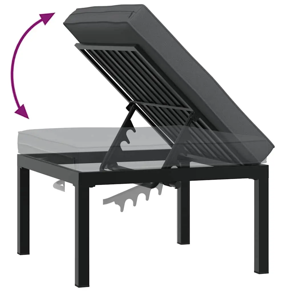 4 Piece Outdoor Garden Sofa Set for Patio Black Aluminium