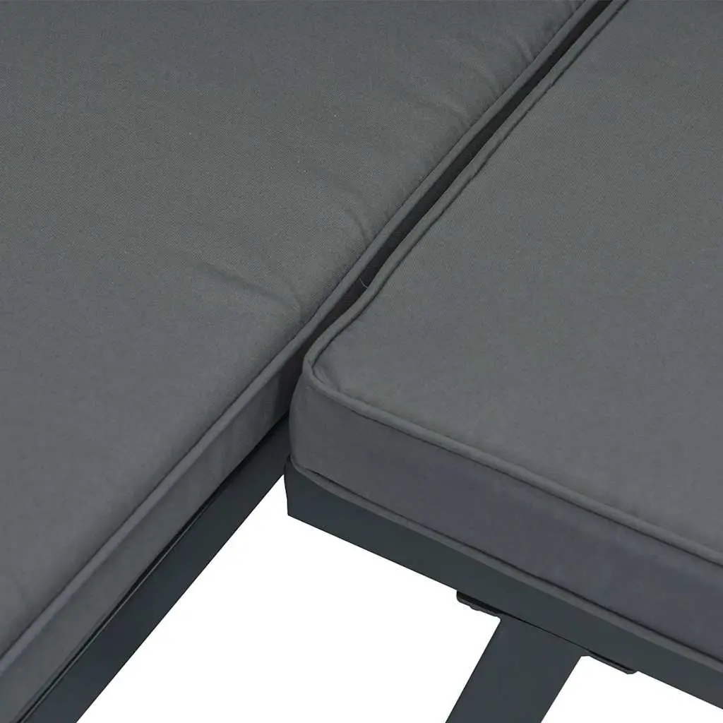 7 Piece Outdoor Garden Sofa Set for Patio Black Aluminium with Cushions