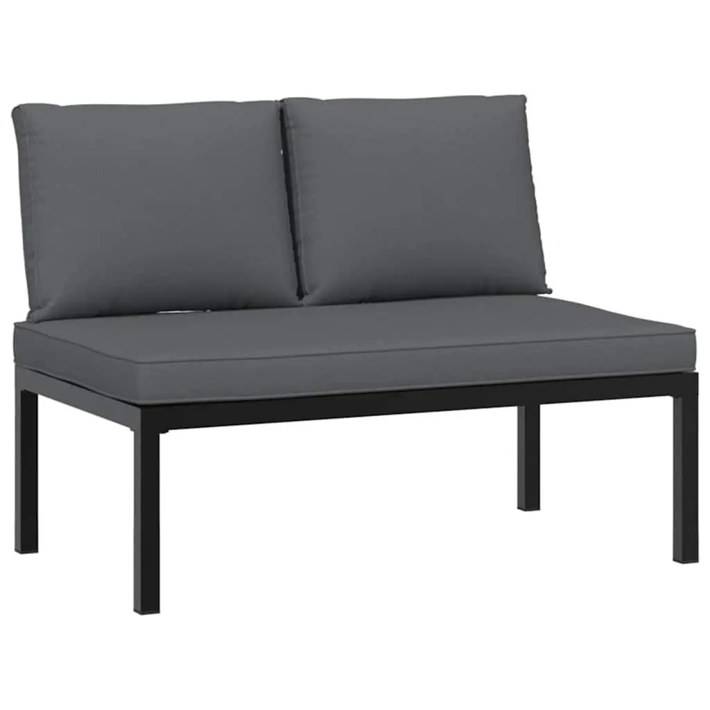 Modular Outdoor Garden Sofa Set 6 Piece with Cushions for Backyard Patio Black