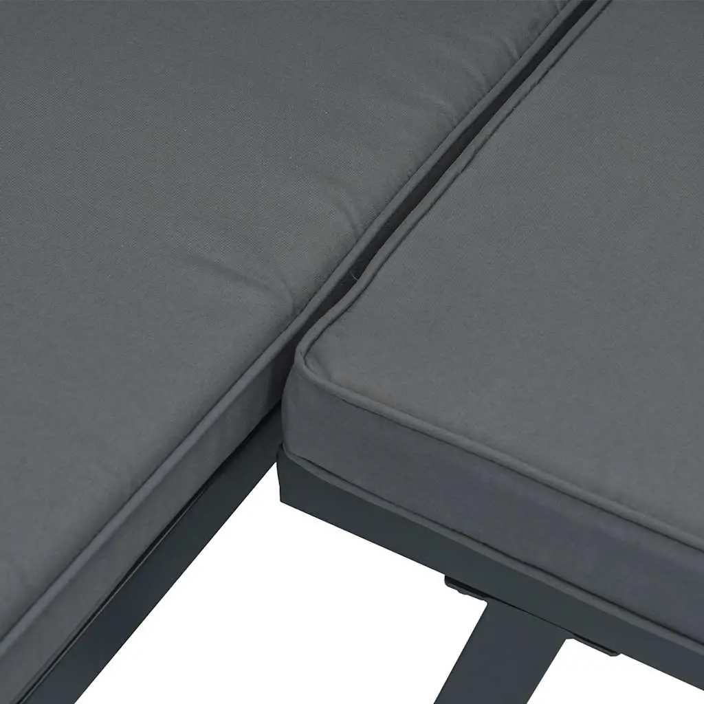 Modular Outdoor Garden Sofa Set 6 Piece with Cushions for Backyard Patio Black