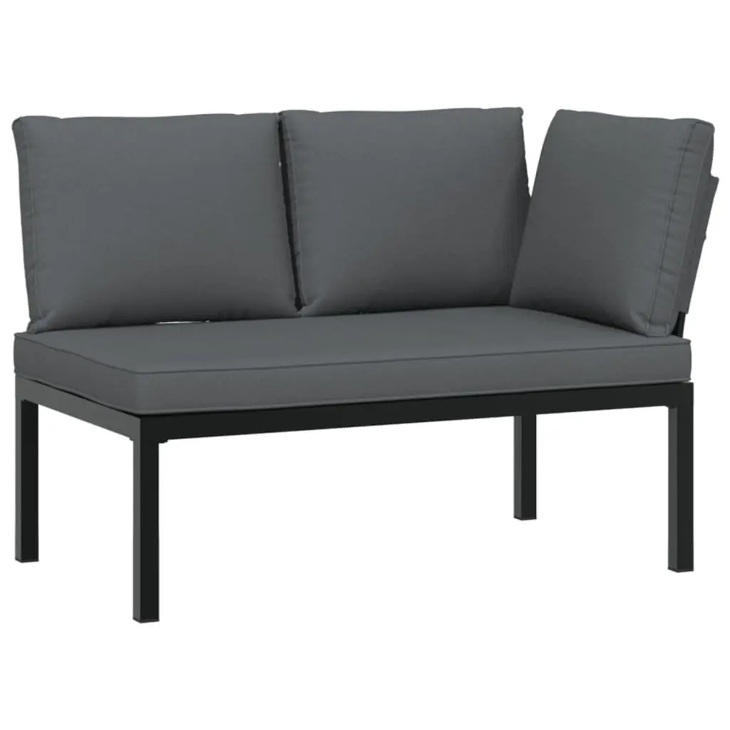 Modular Outdoor Garden Sofa Set 4 Piece for Patio with Cushions Black