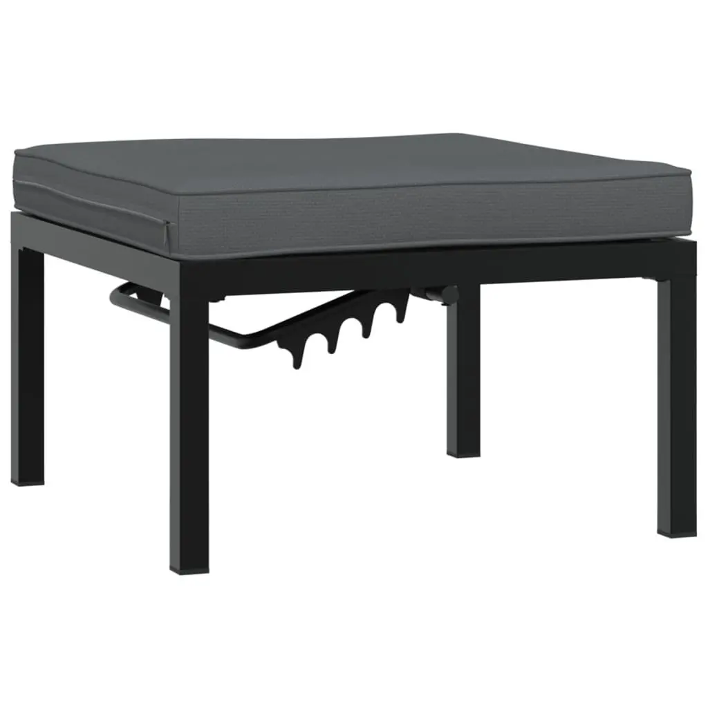 Modular Outdoor Garden Sofa Set 4 Piece for Patio with Cushions Black