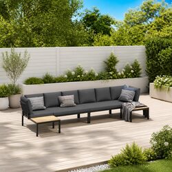 4-Piece Modular Patio Furniture in Black Aluminium
