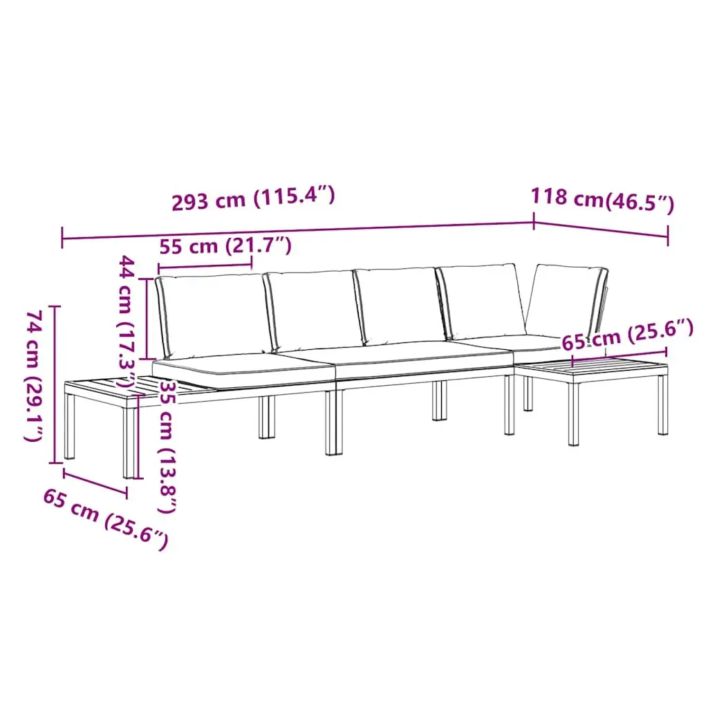 3 Piece Outdoor Garden Sofa Set for Backyard Patio Black