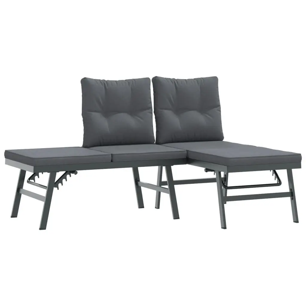 3 Piece Garden Bench Set Adjustable Lounger Outdoor Patio Furniture with