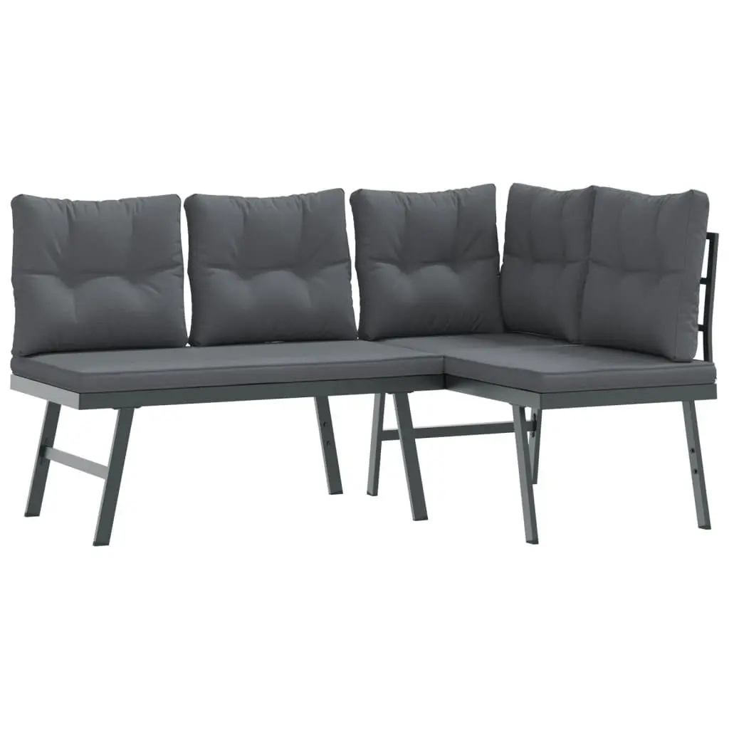 7-Piece Garden Bench Set with Adjustable Cushions