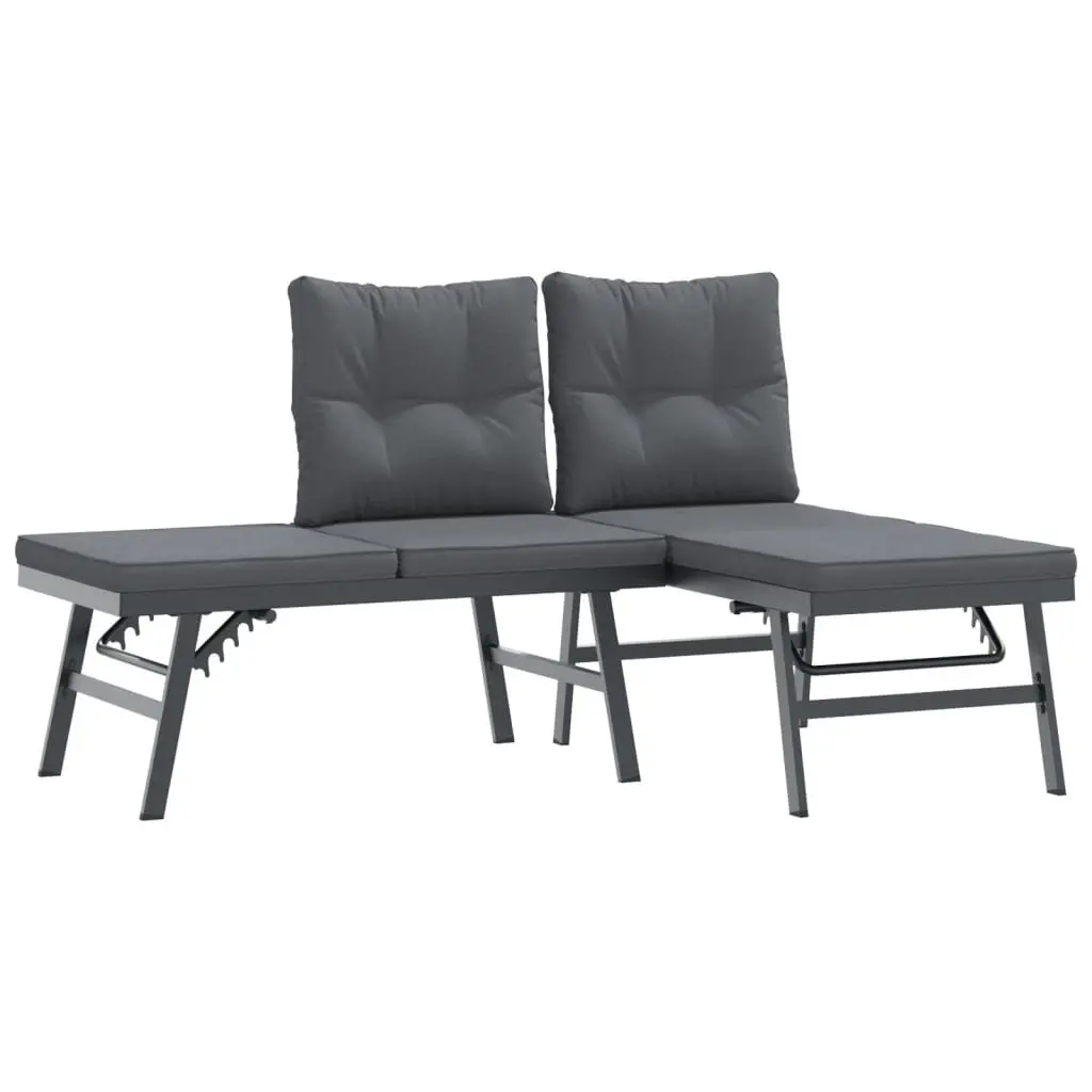 7-Piece Garden Bench Set with Adjustable Cushions