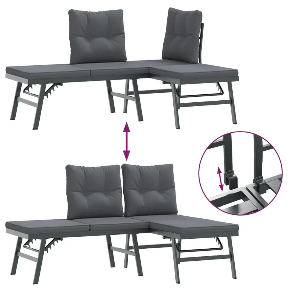 7-Piece Garden Bench Set with Adjustable Cushions