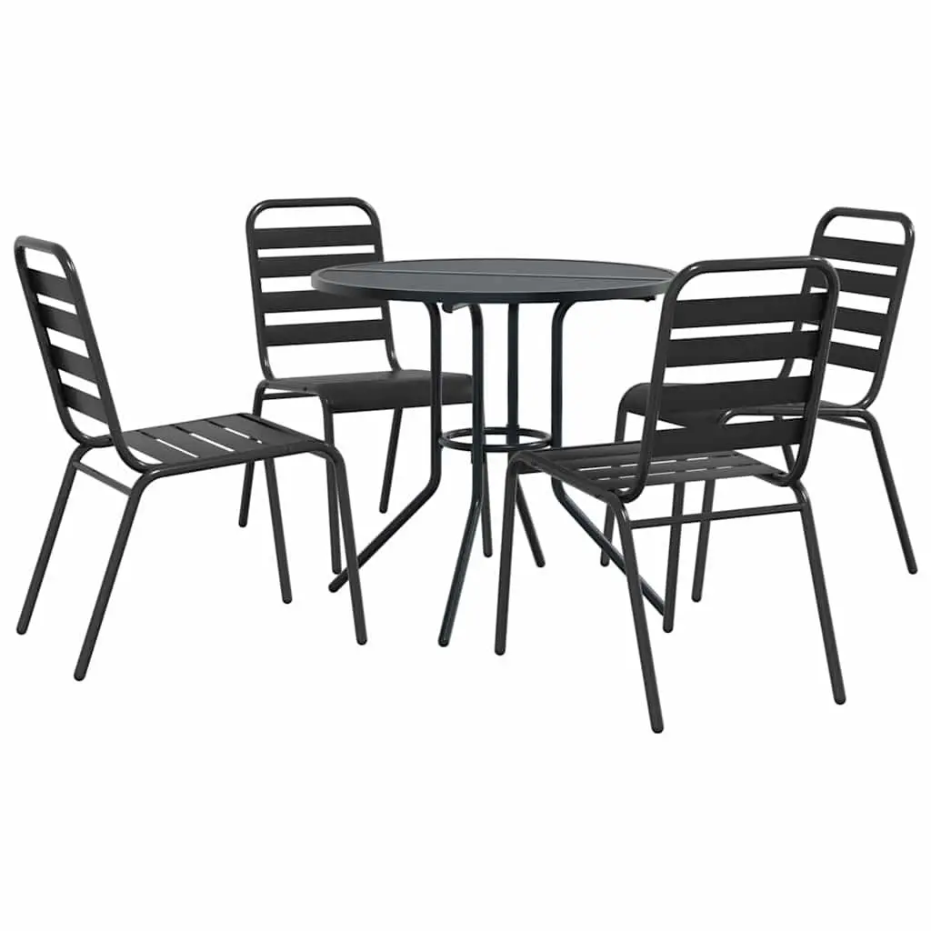 Stackable Garden Chair Set for Outdoor Use 5 Piece Anthracite
