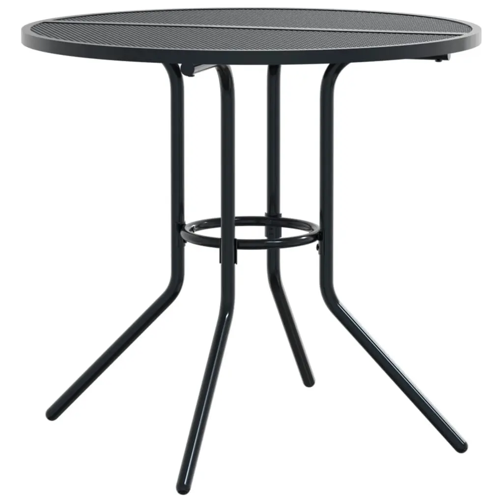 Stackable Garden Chair Set 3 Piece Anthracite Outdoor Bistro Dining Chairs with