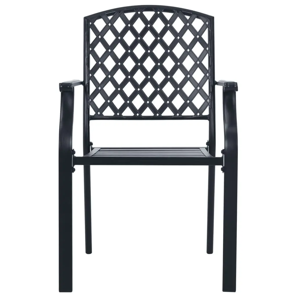 Stackable Garden Chair Set 5 Piece Outdoor Furniture Anthracite Bistro Patio