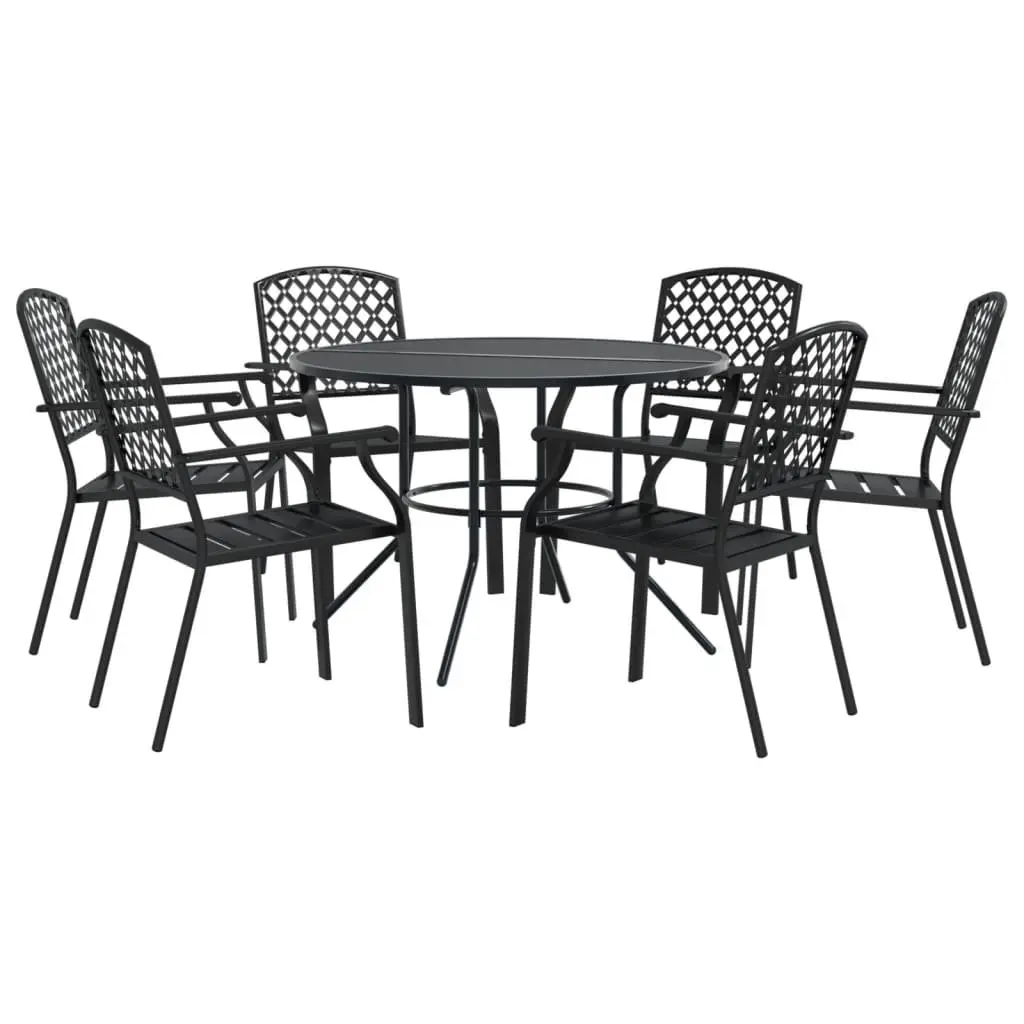 7-Piece Anthracite Bistro Chair Set