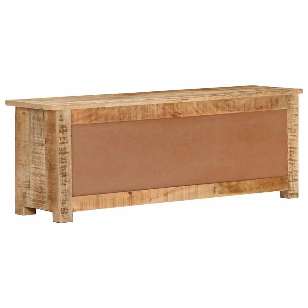 TV Cabinet Living Room 110x30x40 cm Rough Mango Wood Sideboard with Drawers Compartments