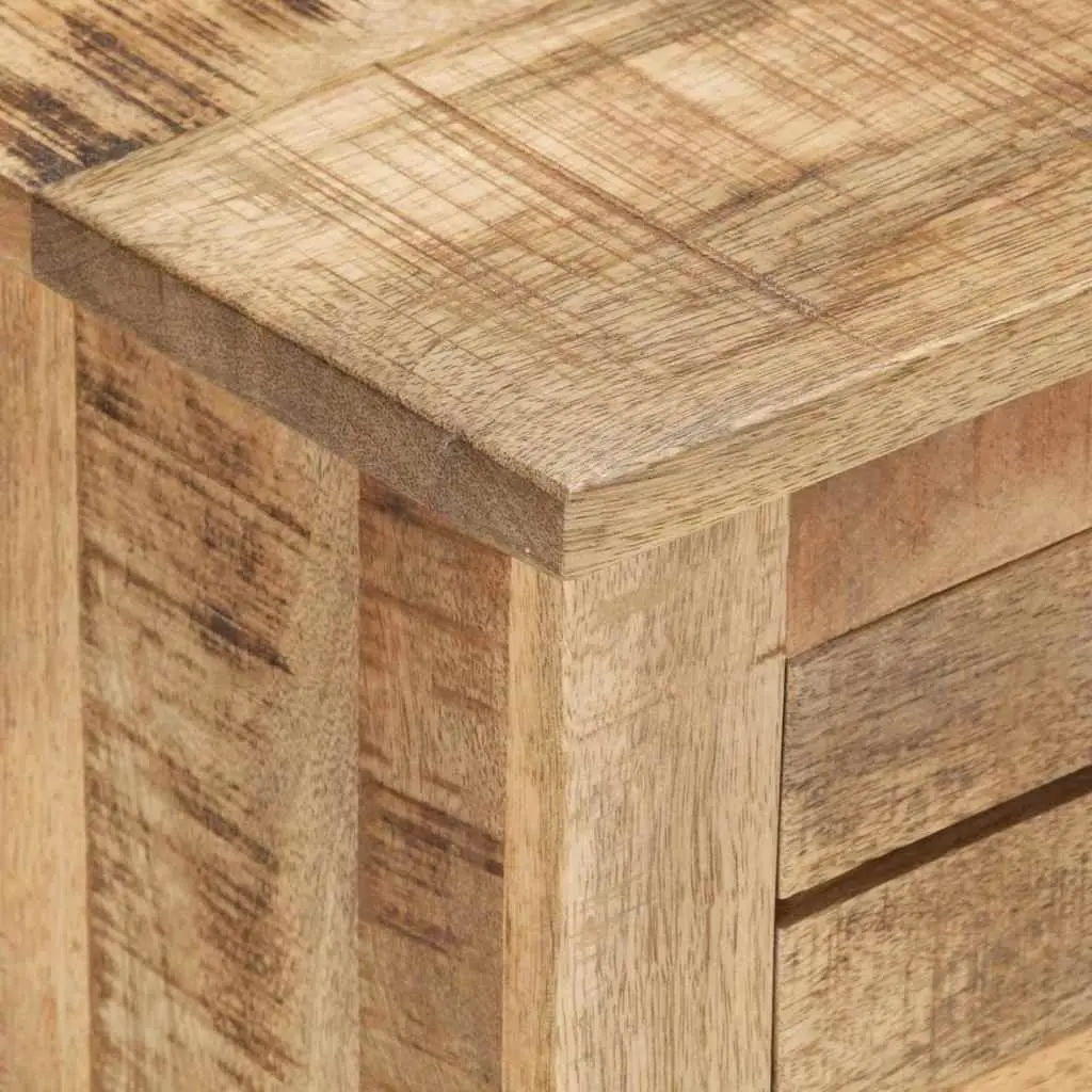 TV Cabinet Living Room 110x30x40 cm Rough Mango Wood Sideboard with Drawers Compartments