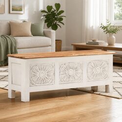 Storage Chest Specifications: 110x30x40 cm White Acacia