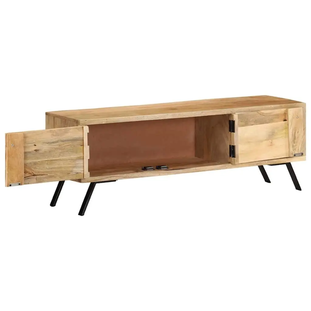 TV Cabinet 110x30x40 cm Mango Wood Beige Sideboard