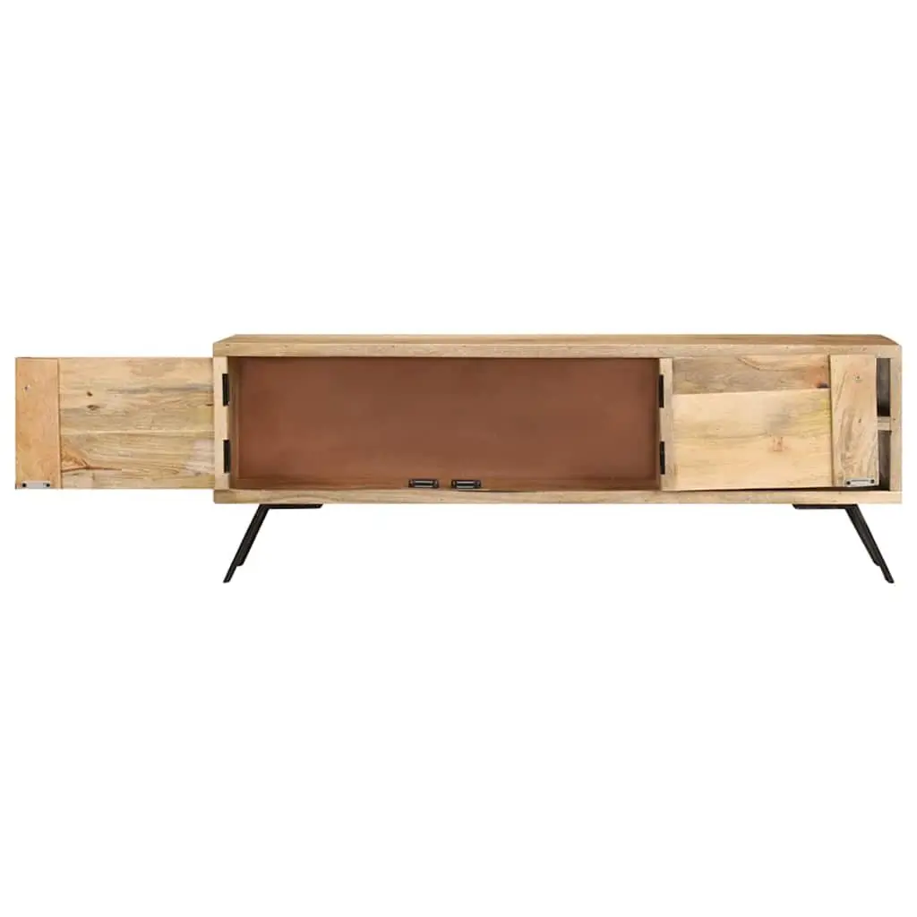 TV Cabinet 110x30x40 cm Mango Wood Beige Sideboard