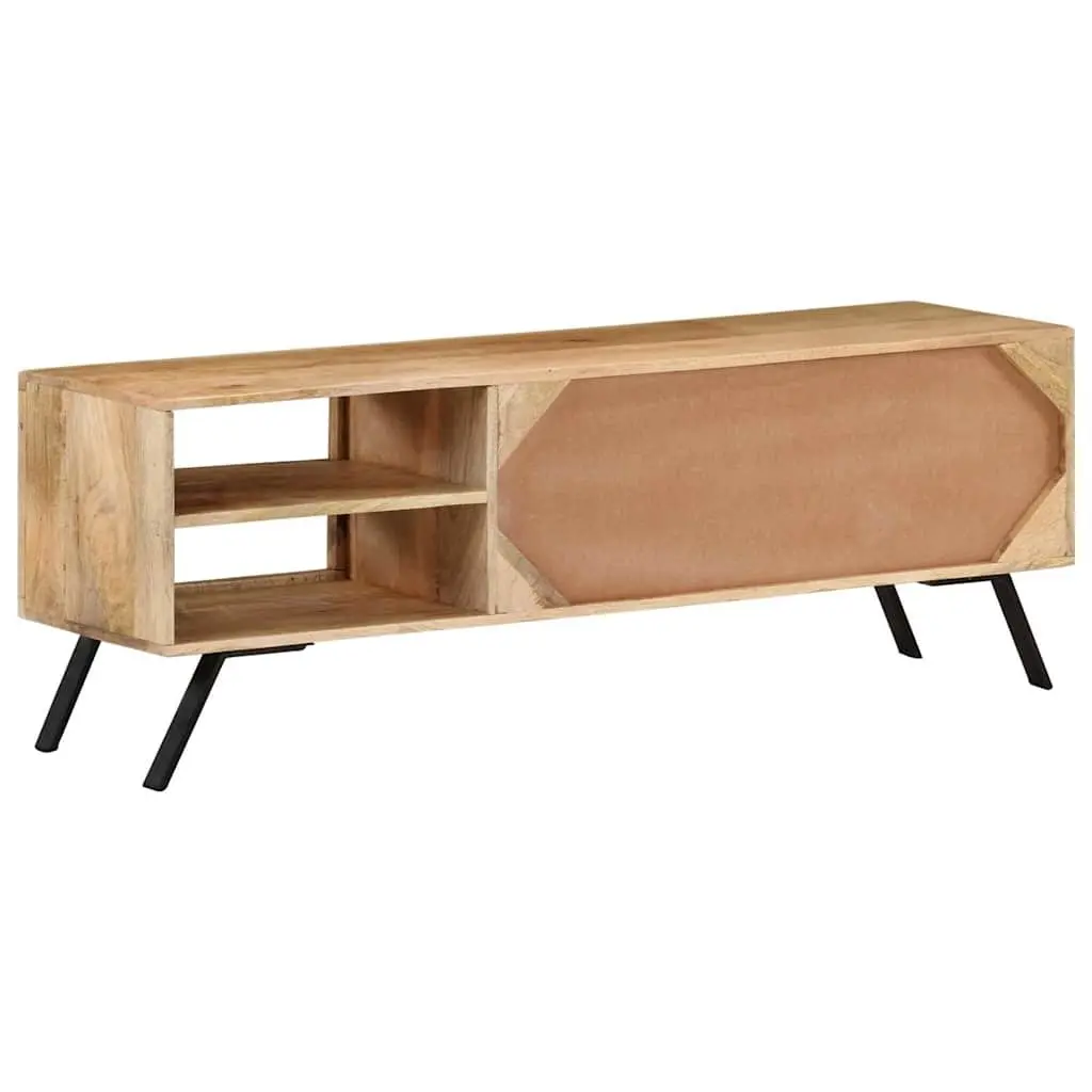 TV Cabinet 110x30x40 cm Mango Wood Beige Sideboard