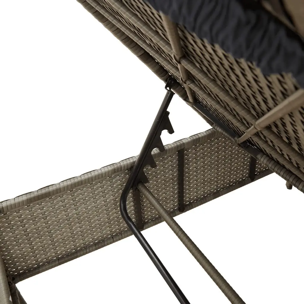 3-Piece Grey Sun Lounger Set