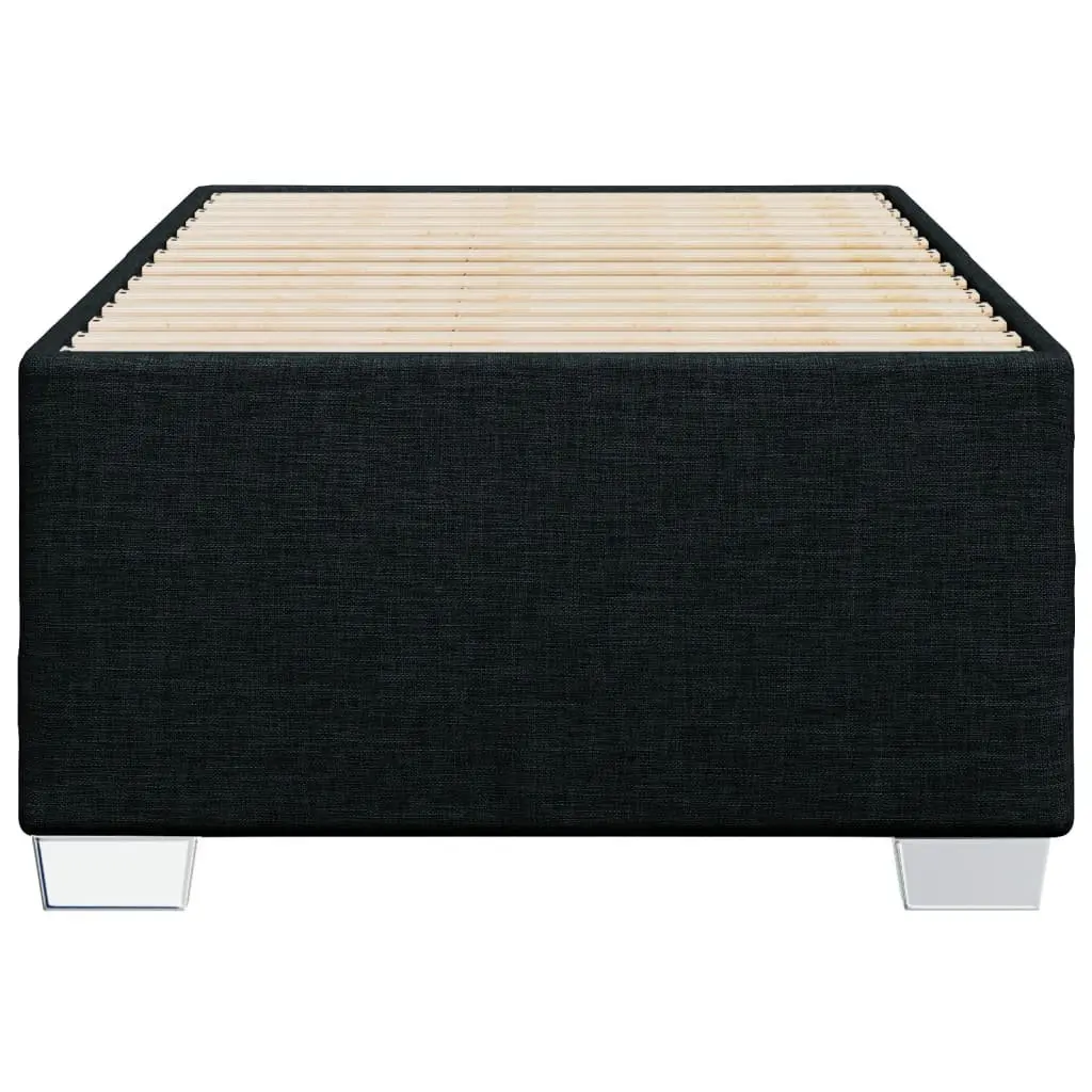 90x190 cm Black Fabric Bed Frame with Slatted Base