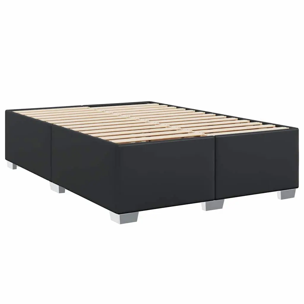 Double Bed Frame Black Faux Leather Bedroom 54 Inch