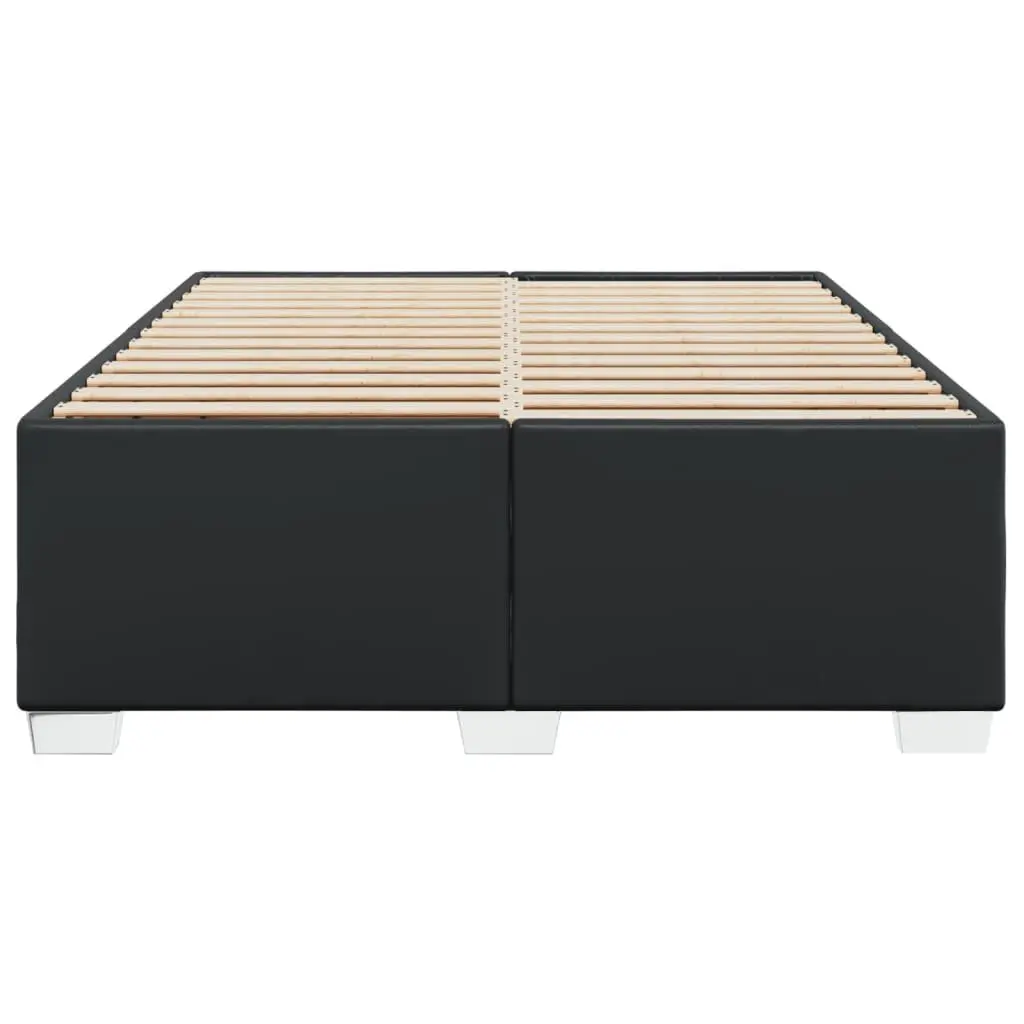 Double Bed Frame Black Faux Leather Bedroom 54 Inch