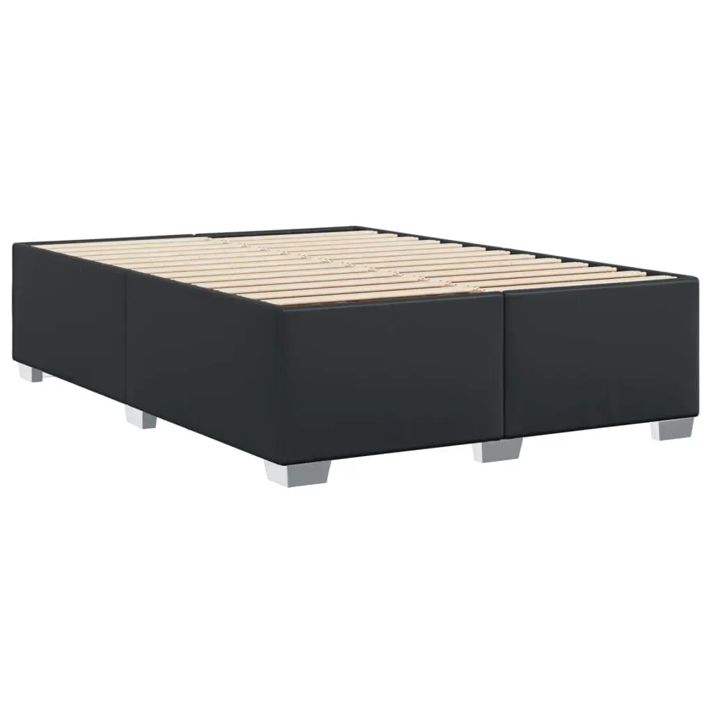 Double Bed Frame Black Faux Leather Bedroom 54 Inch