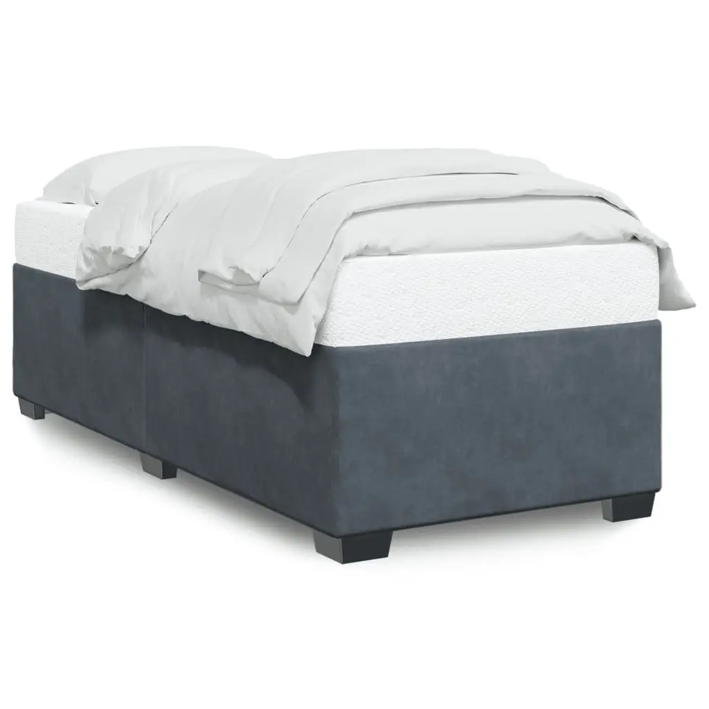 Bed Frame Grey Velvet 90x190 cm Bedroom Furniture