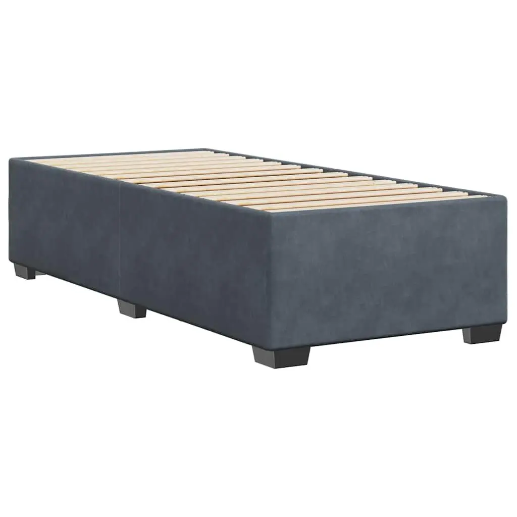 Bed Frame Grey Velvet Upholstery 90x190 cm Bedroom Furniture