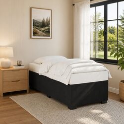 King Single Bed Frame in Black Velvet - Specs Inside