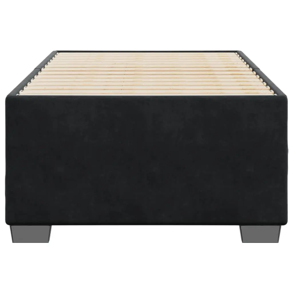 King Single Bed Frame Black Velvet Slats Support Bedroom Furniture