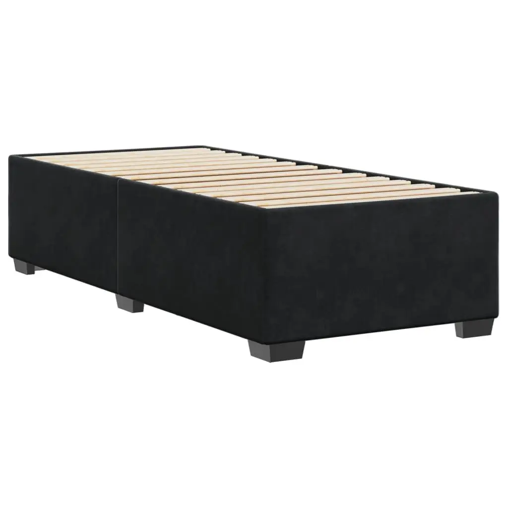 King Single Bed Frame Black Velvet Slats Support Bedroom Furniture