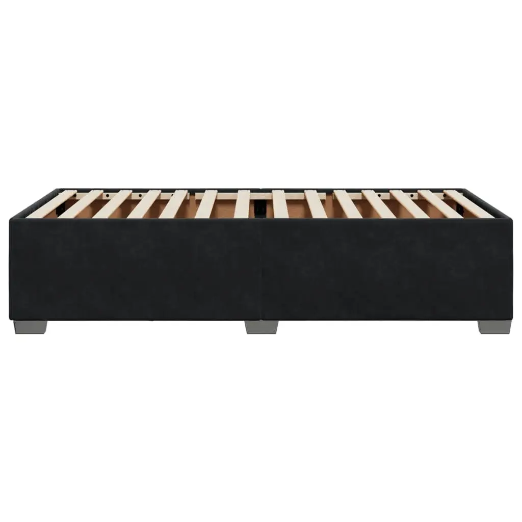 King Single Bed Frame Black Velvet Slats Support Bedroom Furniture