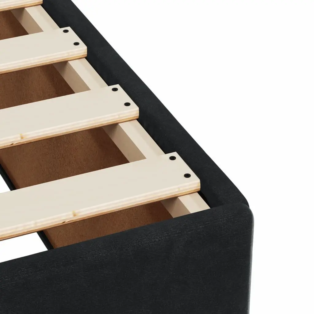 King Single Bed Frame Black Velvet Slats Support Bedroom Furniture