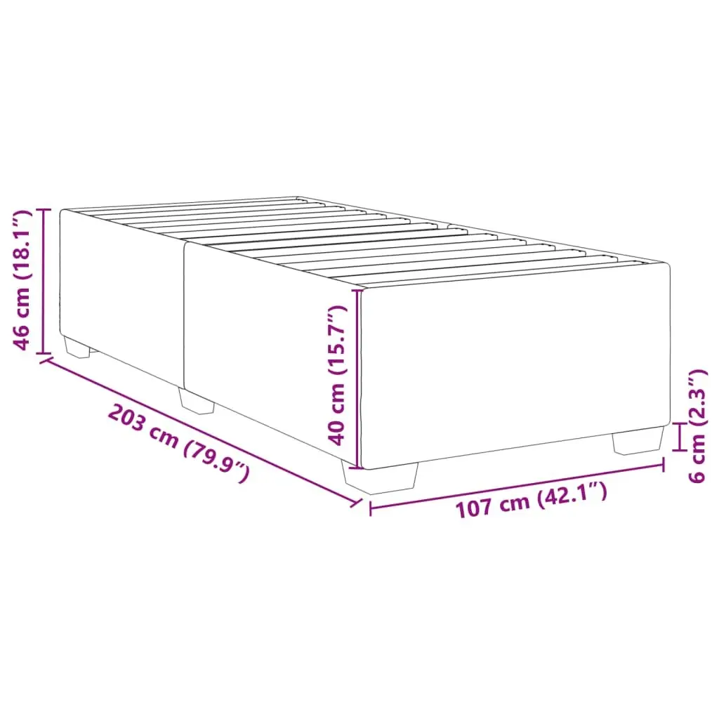 King Single Bed Frame Black Velvet Slats Support Bedroom Furniture