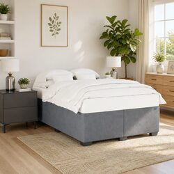 Queen Bed Frame Specifications: Dark Grey Velvet Upholstery