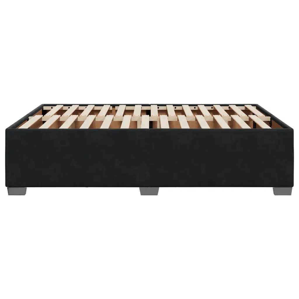 Queen Bed Frame Black Velvet Upholstered Bedroom Size
