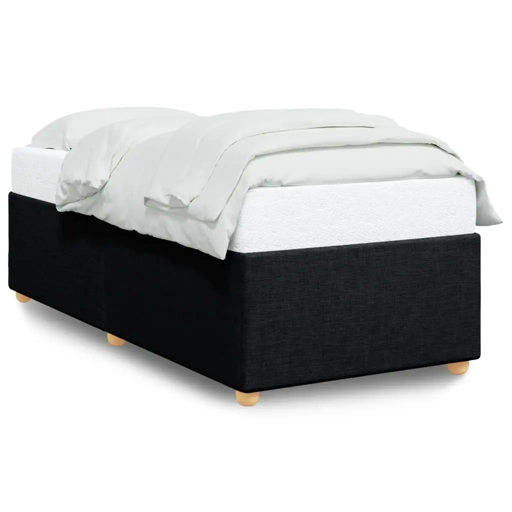 Black Fabric Bed Frame 90x190 cm